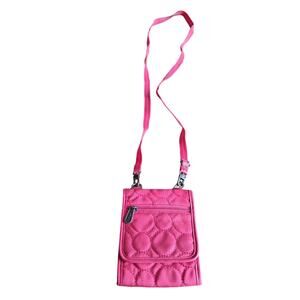 Thirty-One Hot Pink Quilted Adjustable strap Crossbody Purse